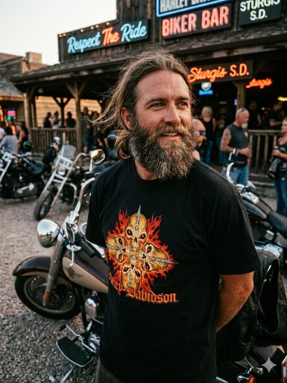 NWT Harley-Davidson Sturgis South Dakota "Respect For The Ride" Skull Tee - XL
